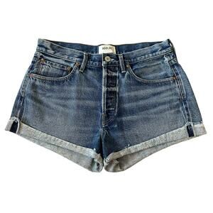 Agolde Parker Short Dark Blue Cuffed Buttonfly Size 27